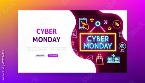 Cyber Monday Neon Landing Page