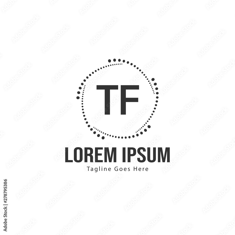 Initial TF logo template with modern frame. Minimalist TF letter logo vector illustration Initial TF logo template with modern frame. Minimalist TF letter logo vector illustration