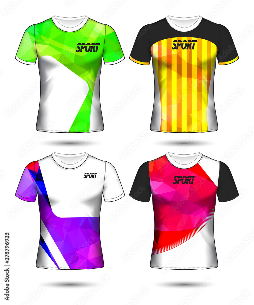 Naklejka premium Set of soccer or football jersey template t-shirt style, Design your football club vector illustration