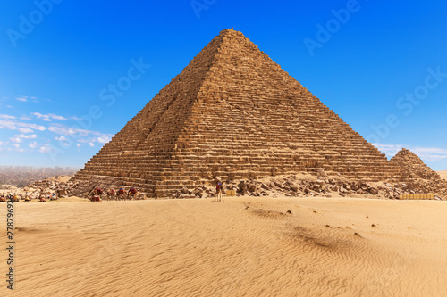 The Pyramid of Menkaure and the blue sky of Giza  Egypt
