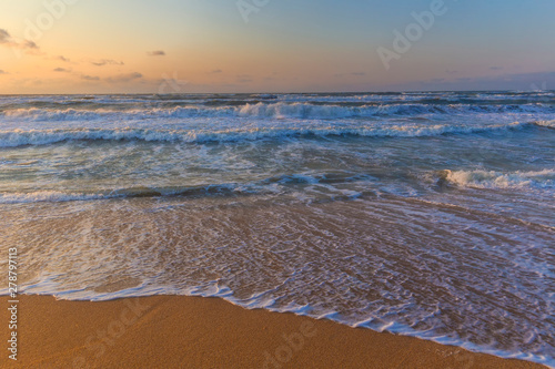 Storm on the Caspian Sea coast near Baku