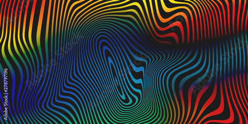Liquid color blend vector abstract background. Holographic iridescent fluid colors stripes blend pattern background