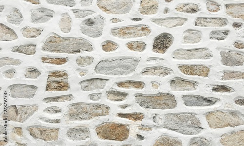 Картината върху платно old stone wall background, seamless ashlar stone wall texture.