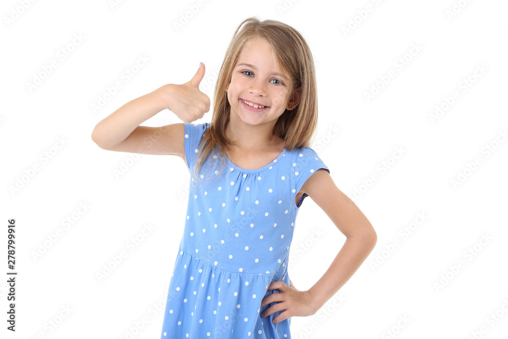 Emotional little girl isolated on white background Emotional little girl isolated on white background