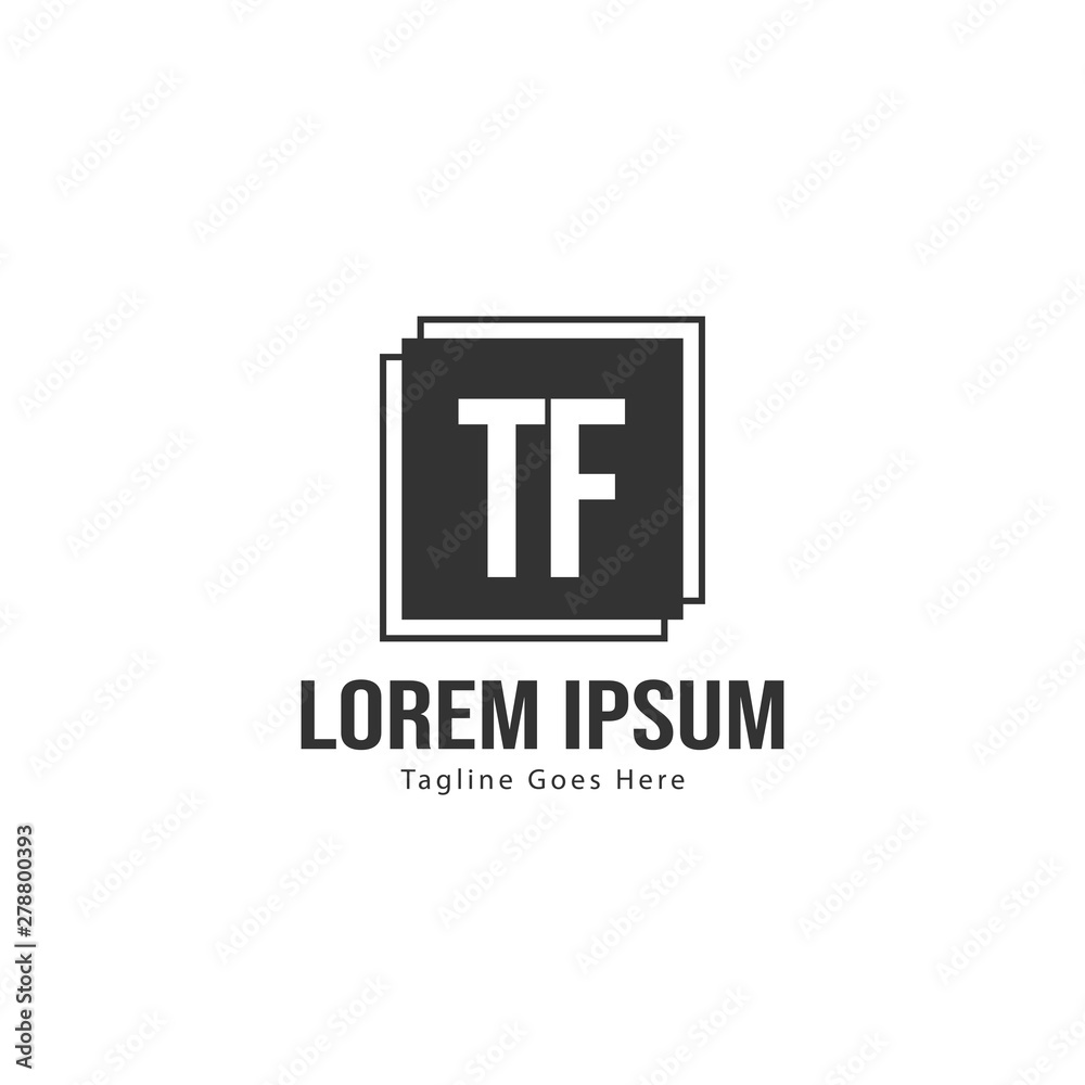 Initial TF logo template with modern frame. Minimalist TF letter logo vector illustration Initial TF logo template with modern frame. Minimalist TF letter logo vector illustration
