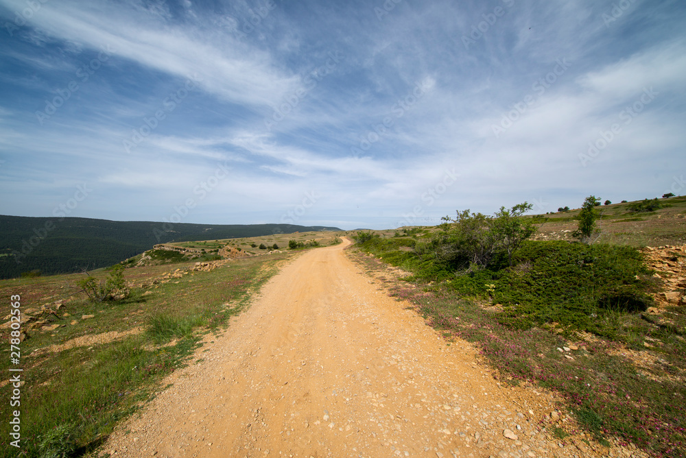 Valdelinares mountains in summer a sunny day Valdelinares mountains in summer a sunny day