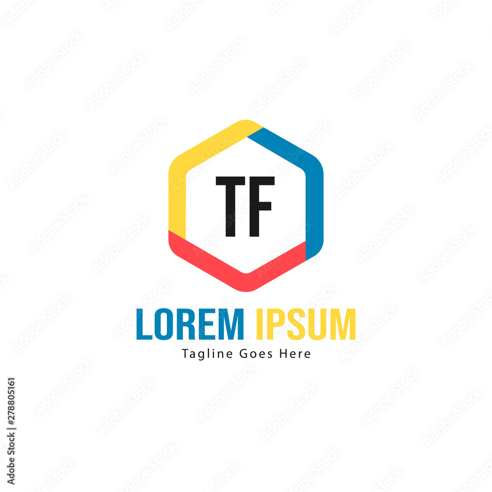 Initial TF logo template with modern frame. Minimalist TF letter logo vector illustration Initial TF logo template with modern frame. Minimalist TF letter logo vector illustration