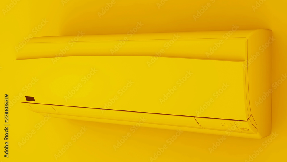 Yellow Office Air Conditioner. 3D illustration Yellow Office Air Conditioner. 3D illustration