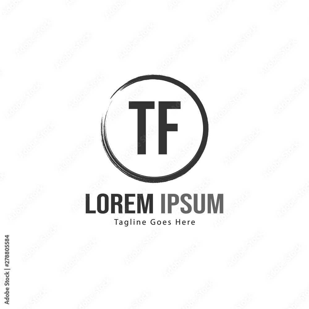 Initial TF logo template with modern frame. Minimalist TF letter logo vector illustration Initial TF logo template with modern frame. Minimalist TF letter logo vector illustration
