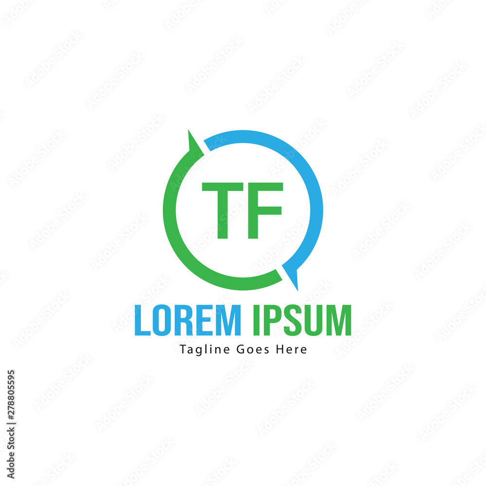 Initial TF logo template with modern frame. Minimalist TF letter logo vector illustration Initial TF logo template with modern frame. Minimalist TF letter logo vector illustration