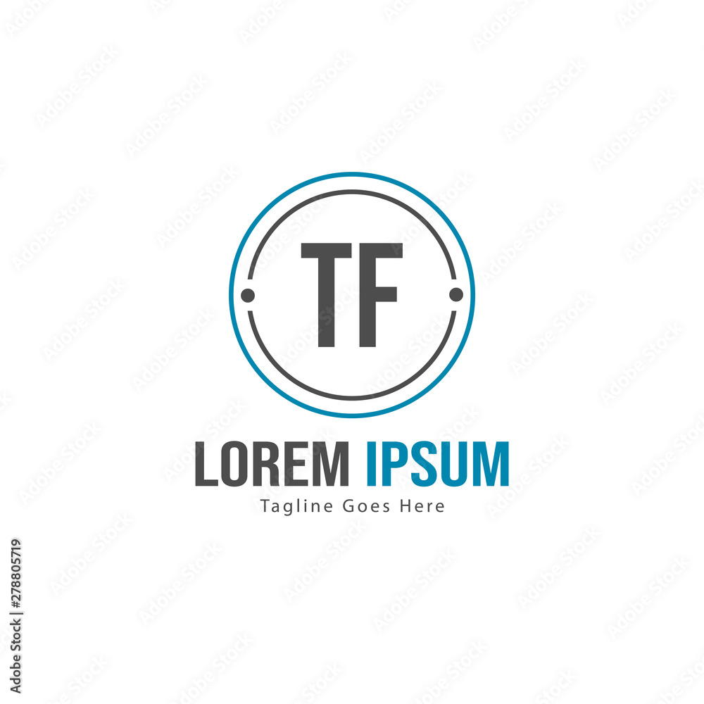 Initial TF logo template with modern frame. Minimalist TF letter logo vector illustration Initial TF logo template with modern frame. Minimalist TF letter logo vector illustration