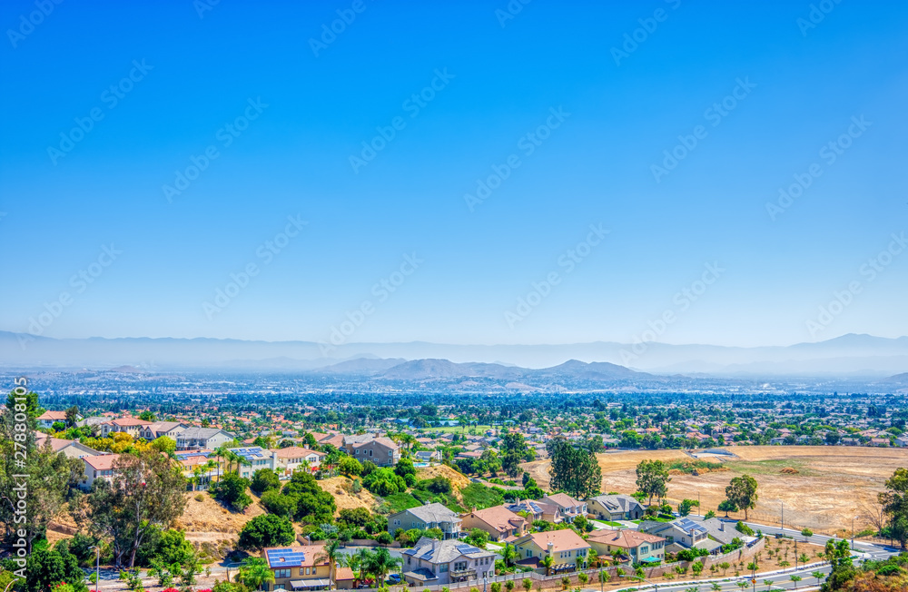 view of the city from mountains in inland empire