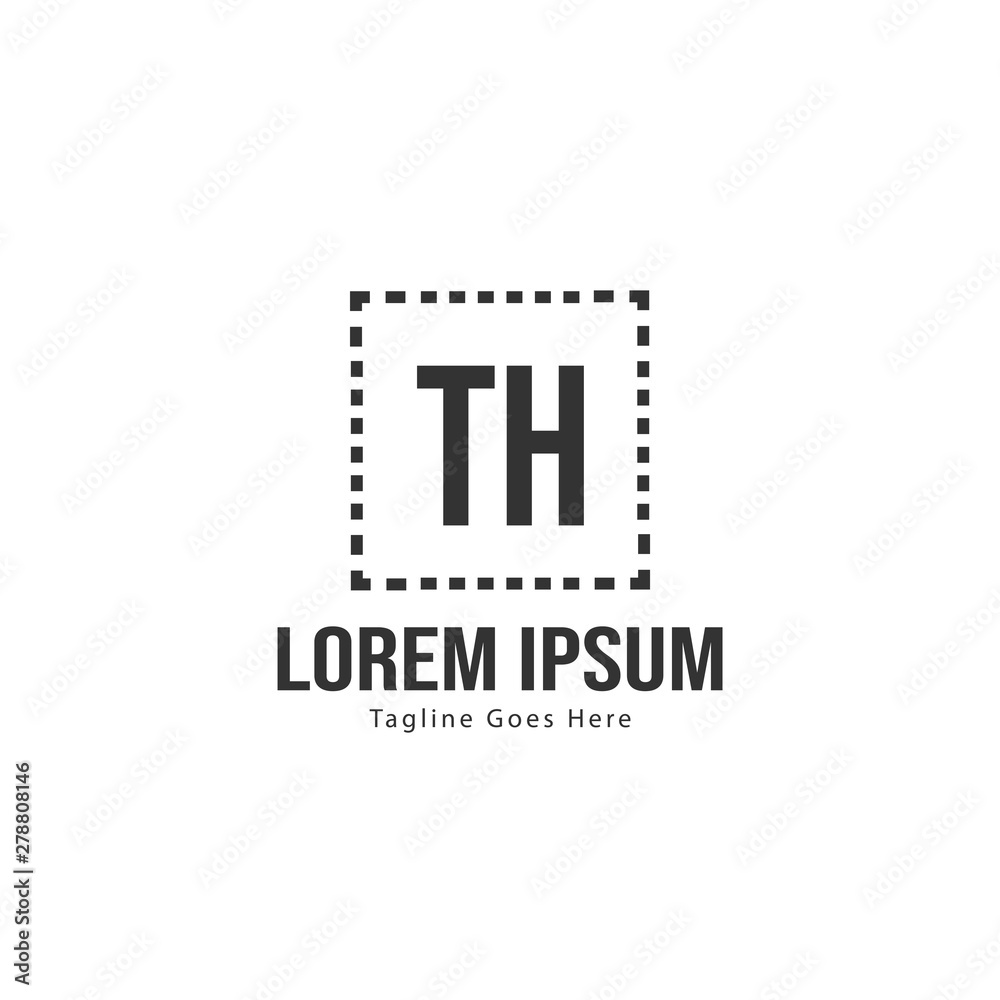 Fototapeta premium Initial TH logo template with modern frame. Minimalist TH letter logo vector illustration