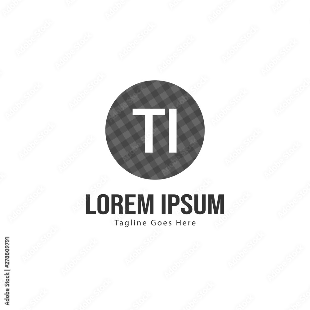 Initial TI logo template with modern frame. Minimalist TI letter logo vector illustration Initial TI logo template with modern frame. Minimalist TI letter logo vector illustration