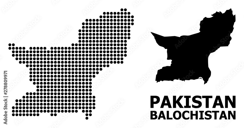 Dot Mosaic Map of Balochistan Province