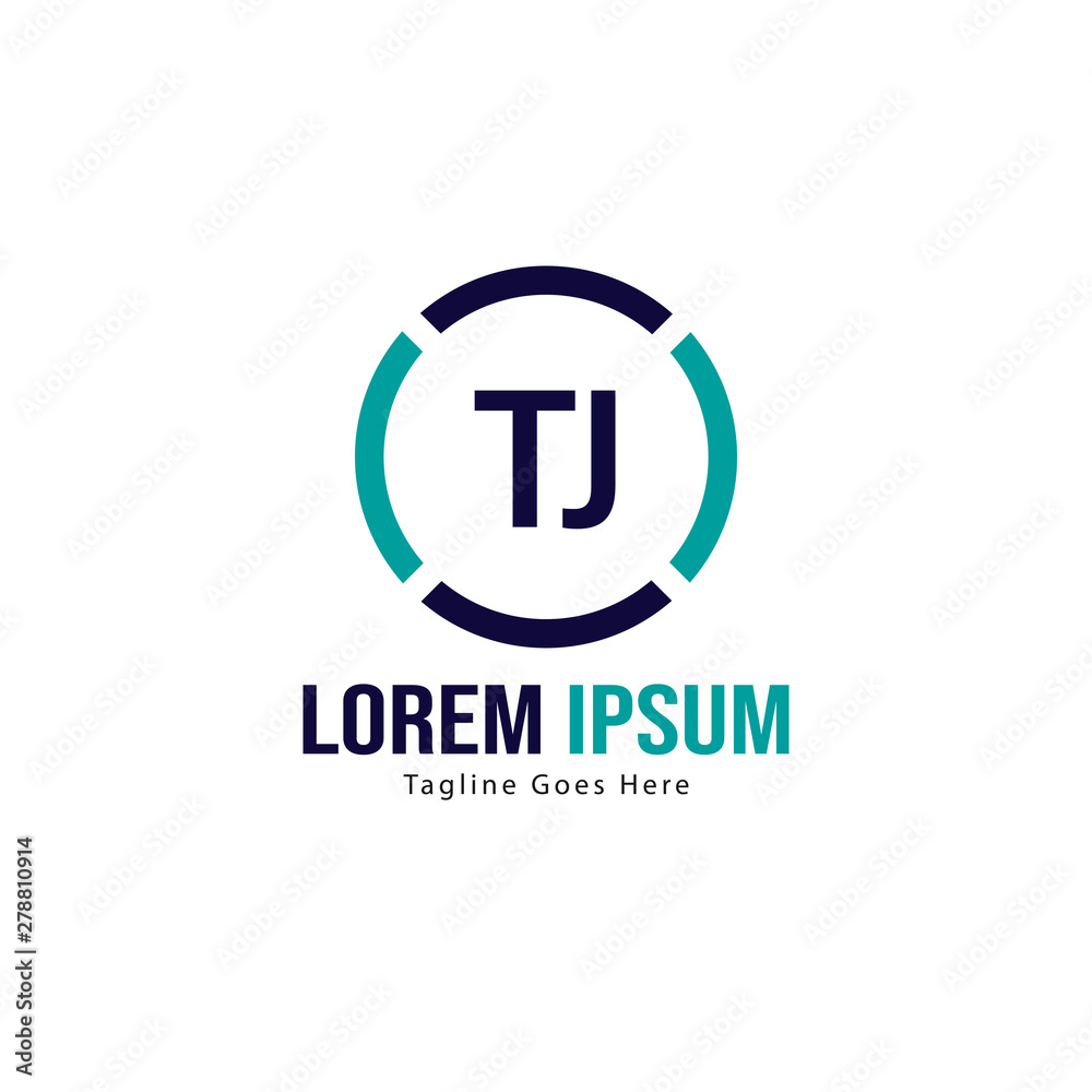 Initial TJ logo template with modern frame. Minimalist TJ letter logo vector illustration Initial TJ logo template with modern frame. Minimalist TJ letter logo vector illustration