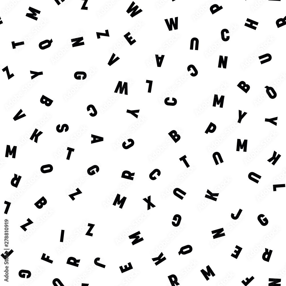 Seamless pattern of letters. Random order signs. Vector background Seamless pattern of letters. Random order signs. Vector background