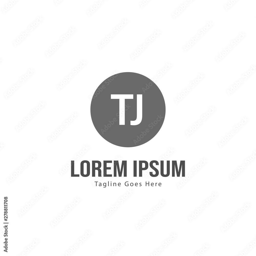 Initial TJ logo template with modern frame. Minimalist TJ letter logo vector illustration Initial TJ logo template with modern frame. Minimalist TJ letter logo vector illustration