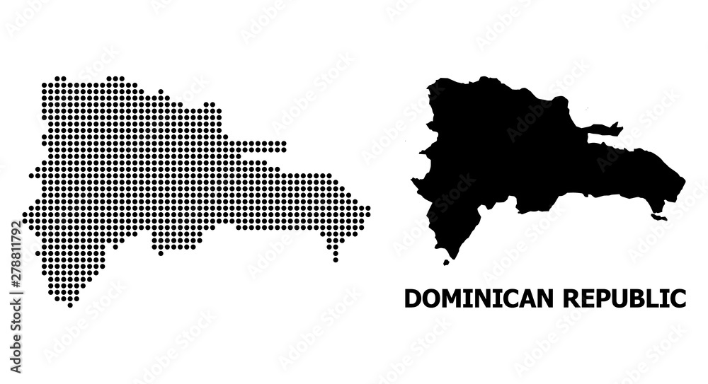 Dot Mosaic Map of Dominican Republic