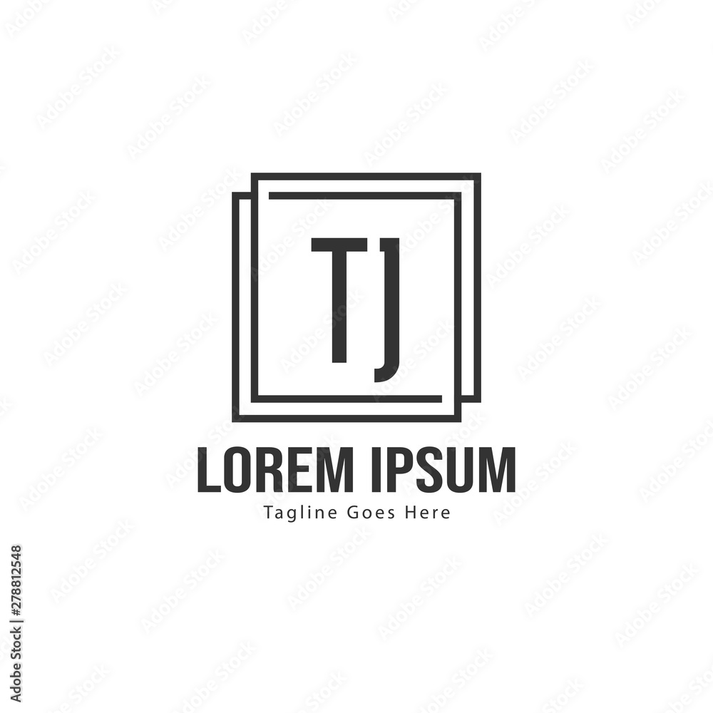 Initial TJ logo template with modern frame. Minimalist TJ letter logo vector illustration Initial TJ logo template with modern frame. Minimalist TJ letter logo vector illustration
