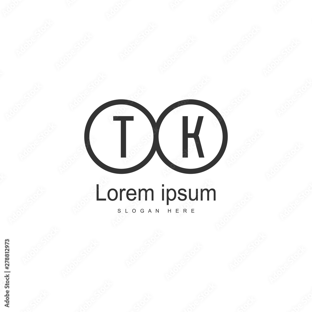 Initial TK logo template with modern frame. Minimalist TK letter logo vector illustration Initial TK logo template with modern frame. Minimalist TK letter logo vector illustration