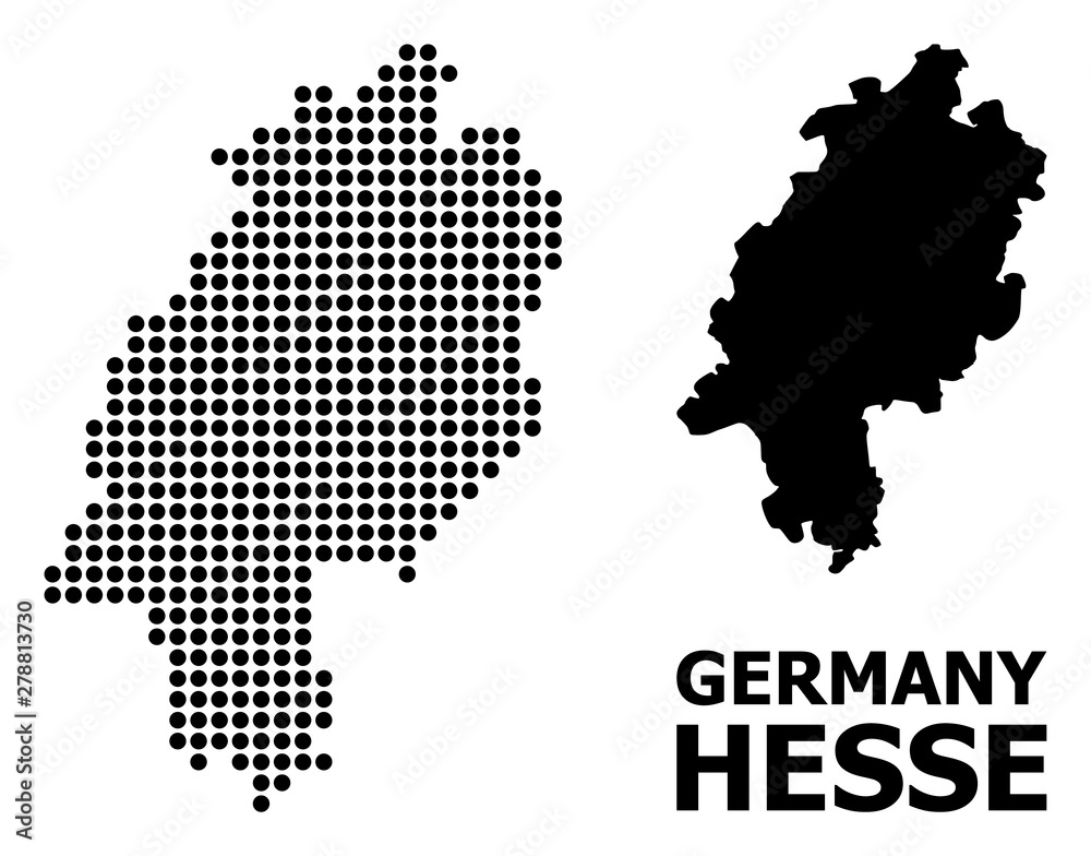 Pixelated Mosaic Map of Hesse State - obrazy, fototapety, plakaty 
