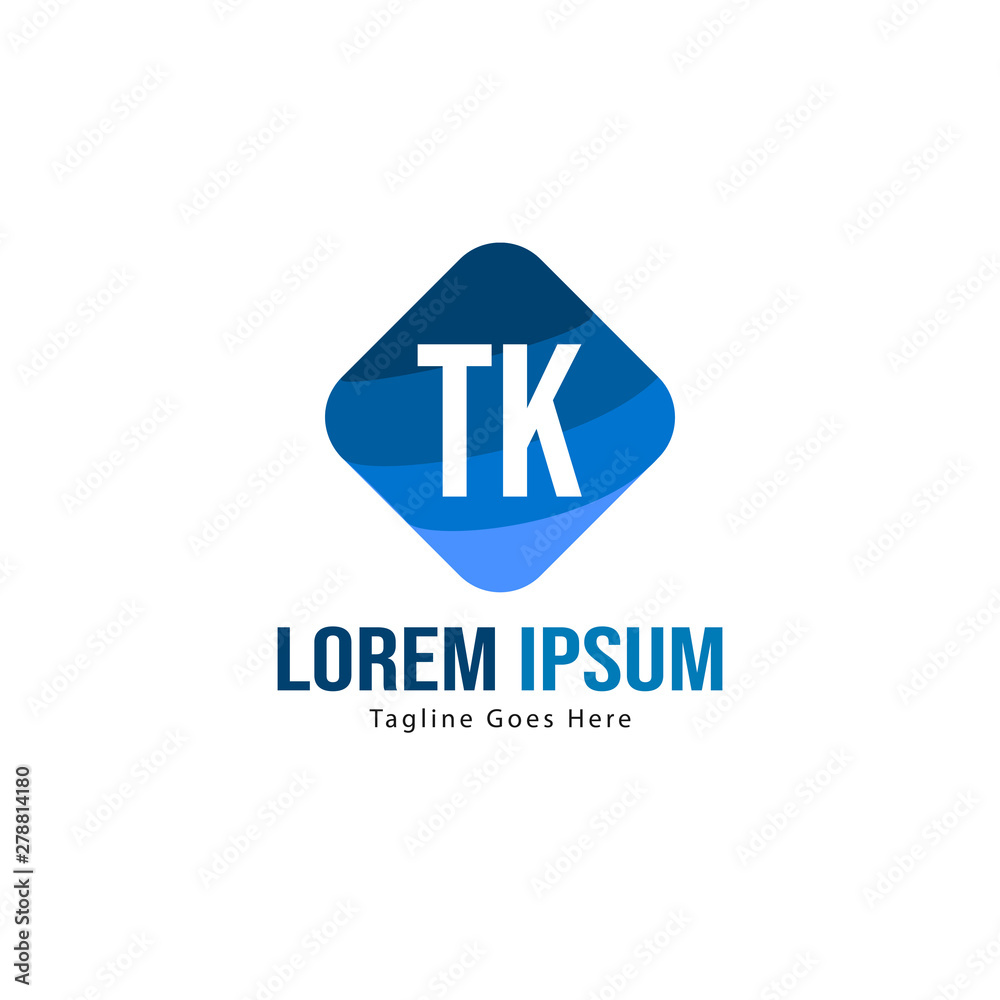 Initial TK logo template with modern frame. Minimalist TK letter logo vector illustration Initial TK logo template with modern frame. Minimalist TK letter logo vector illustration