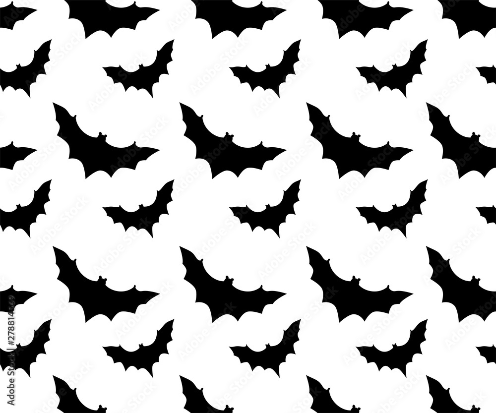 Seamless pattern with bats. Vector illustration.