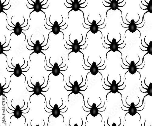 Seamless pattern with spiders. Vector illustration. © helenagl