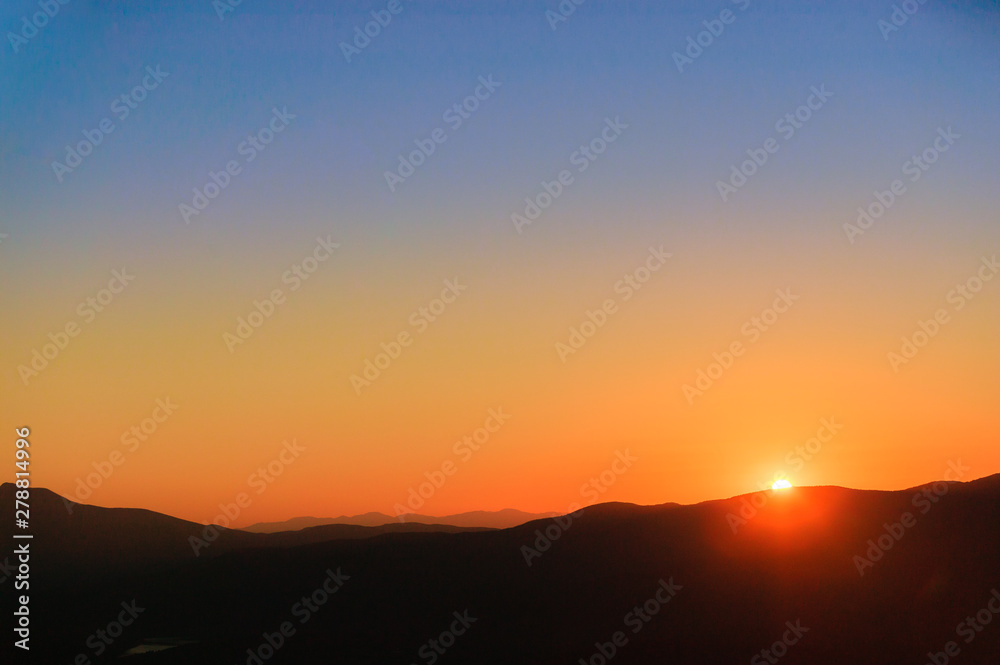 Sunset over the Green Mountains.