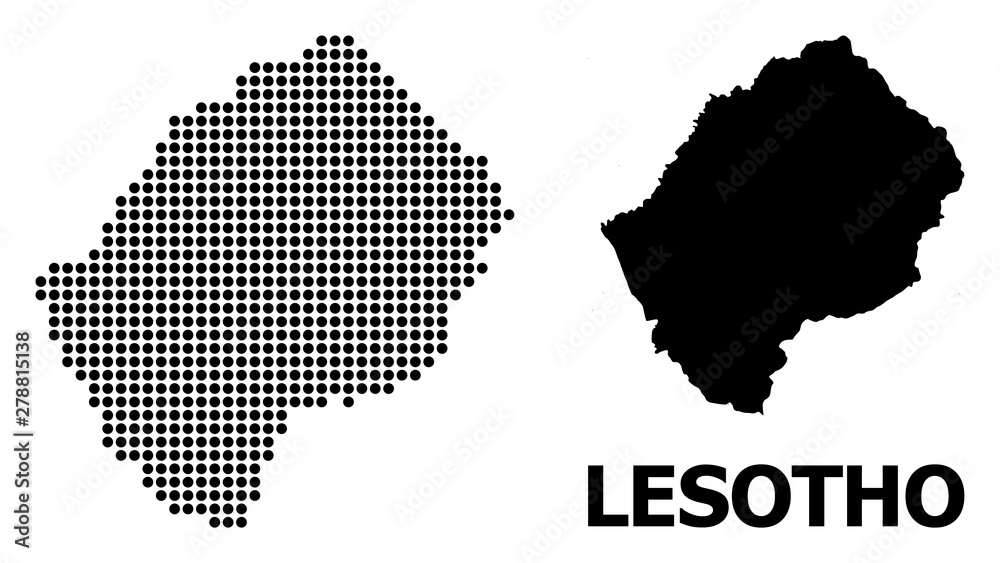 Dotted Pattern Map of Lesotho