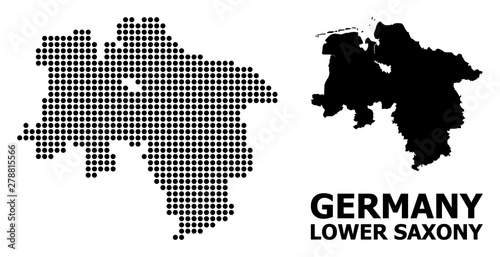 Billede på lærred Pixel Pattern Map of Lower Saxony State