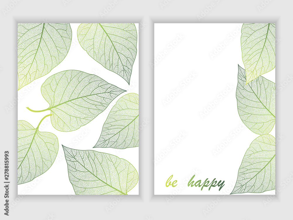 Fototapeta premium Beautiful background with leaves and space for text. Vector illustration. EPS 10.