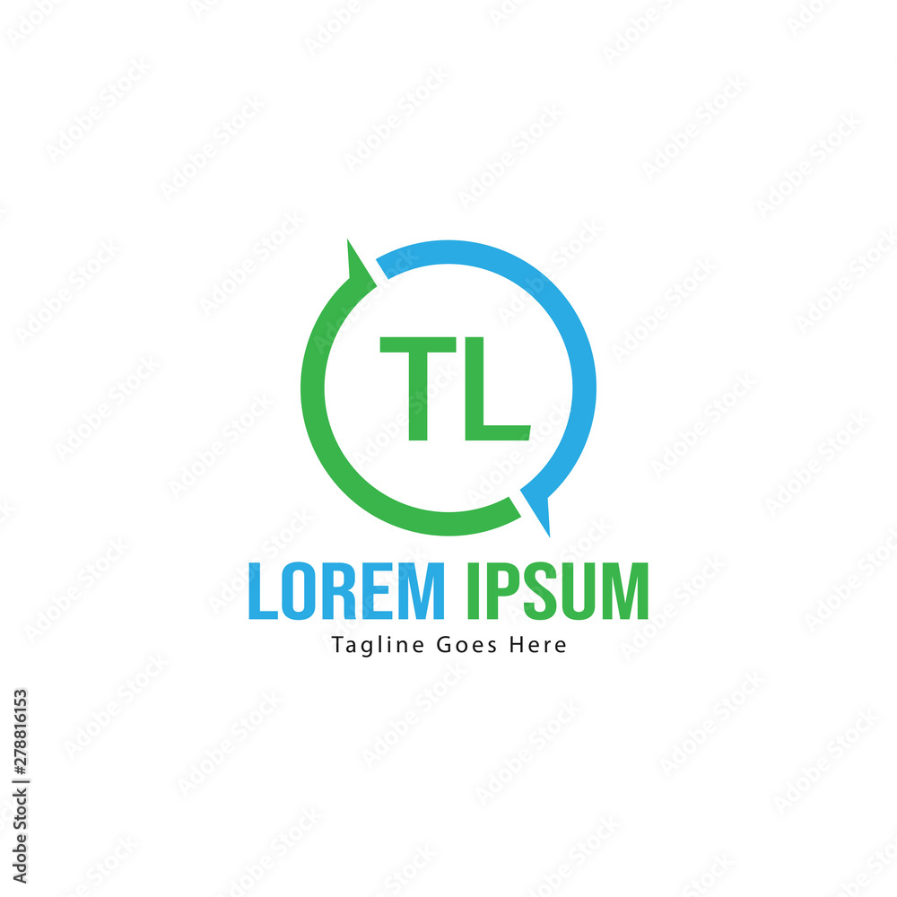 Initial TL logo template with modern frame. Minimalist TL letter logo vector illustration Initial TL logo template with modern frame. Minimalist TL letter logo vector illustration