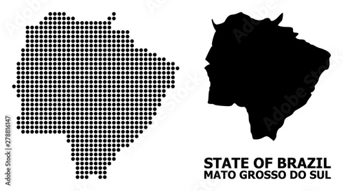 Dotted Pattern Map of Mato Grosso Do Sul State