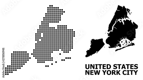 Photography Dotted Mosaic Map of New York City