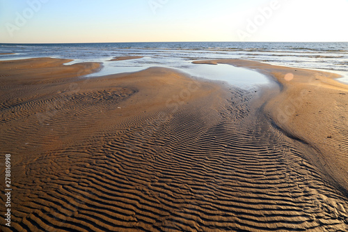 Sandy beach on the Baltic Sea on the Curonian Spit in Lithuania.