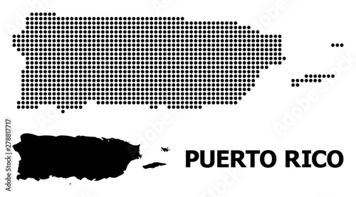 Pixel Mosaic Map of Puerto Rico