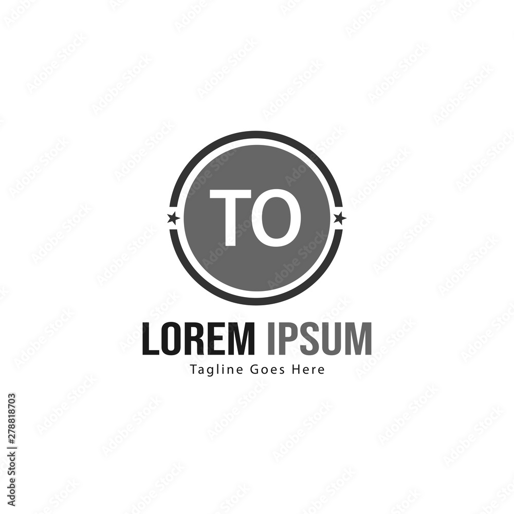 Initial TO logo template with modern frame. Minimalist TO letter logo vector illustration Initial TO logo template with modern frame. Minimalist TO letter logo vector illustration