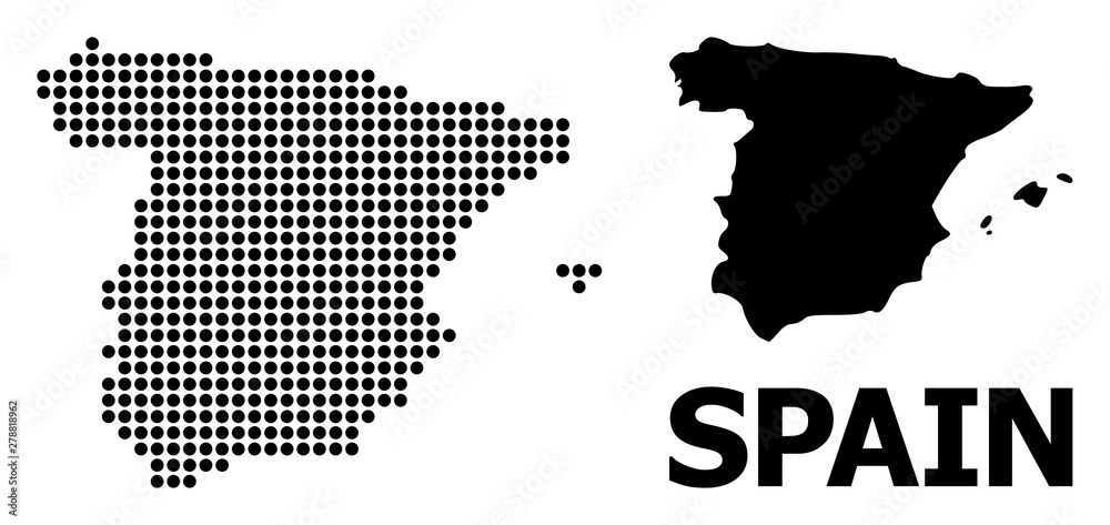 Dotted Mosaic Map of Spain