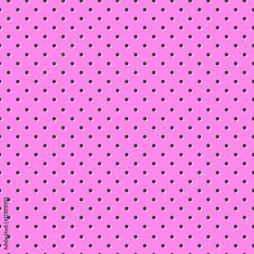 Polka dot seamless pattern, pink and black colors. Vector illustration