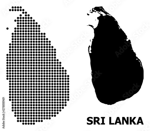 Dot Mosaic Map of Sri Lanka