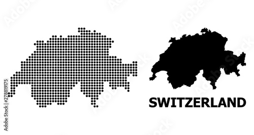 Dot Mosaic Map of Switzerland