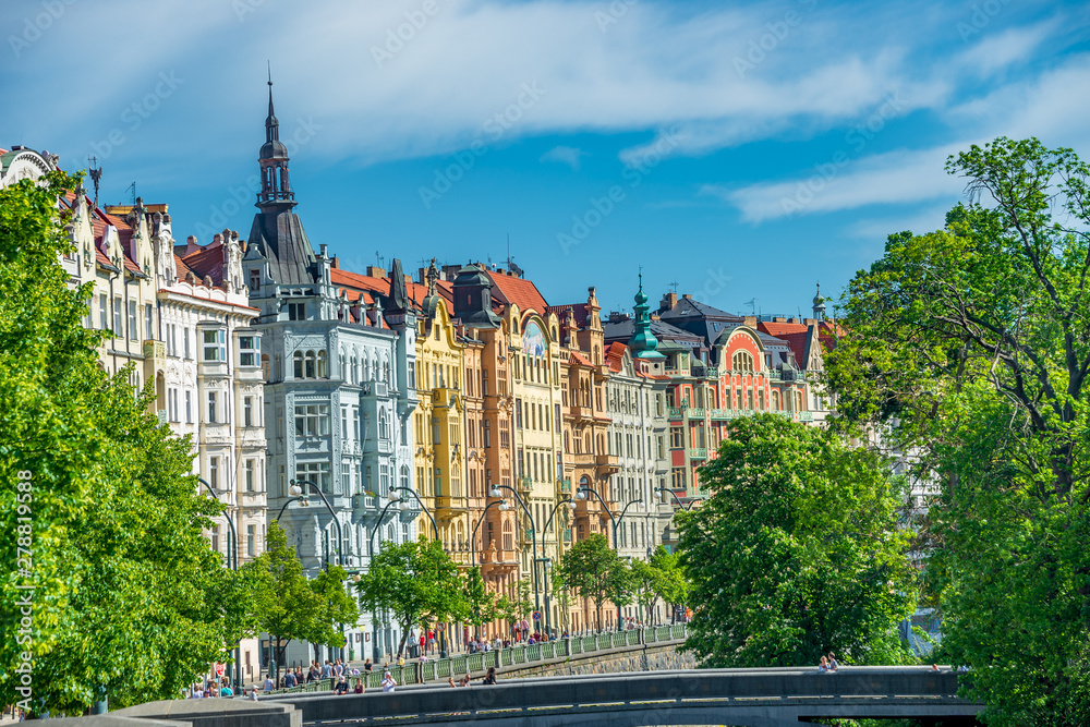 Naklejka premium Bird view of Old Town in Prague, Czech Republic, summer