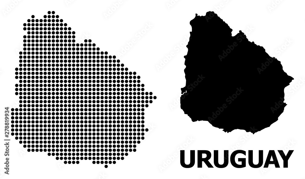 Pixelated Mosaic Map of Uruguay
