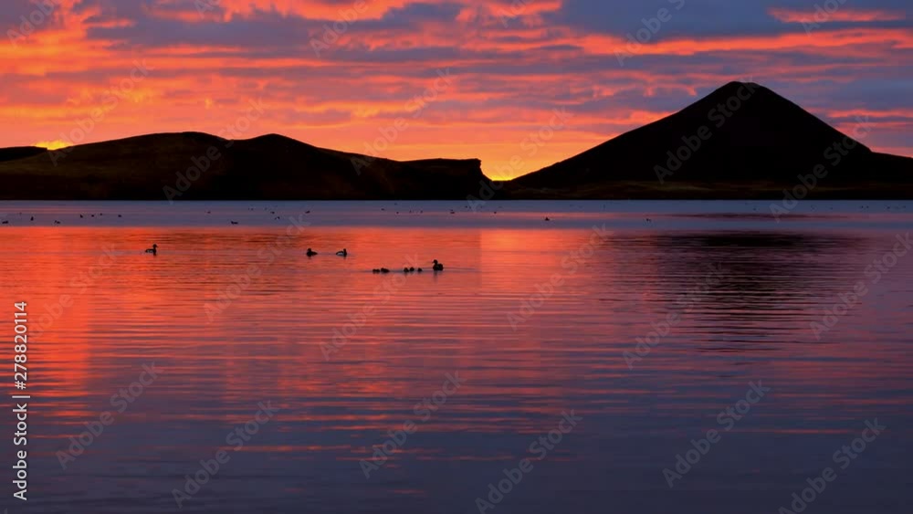 Beautiful sunset over Icelandic landscape with vulcanic mountains, Europe. Beautiful sunset over Icelandic landscape with vulcanic mountains, Europe.