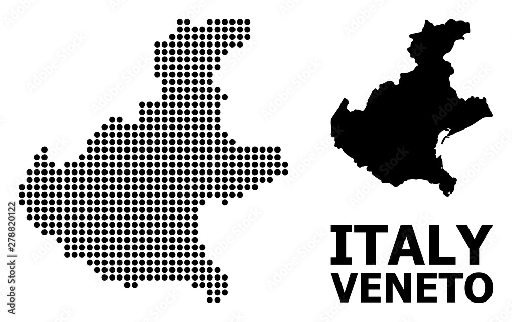 Dotted Mosaic Map of Veneto Region