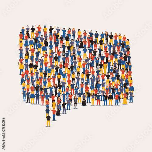 People group in social chat icon for communication