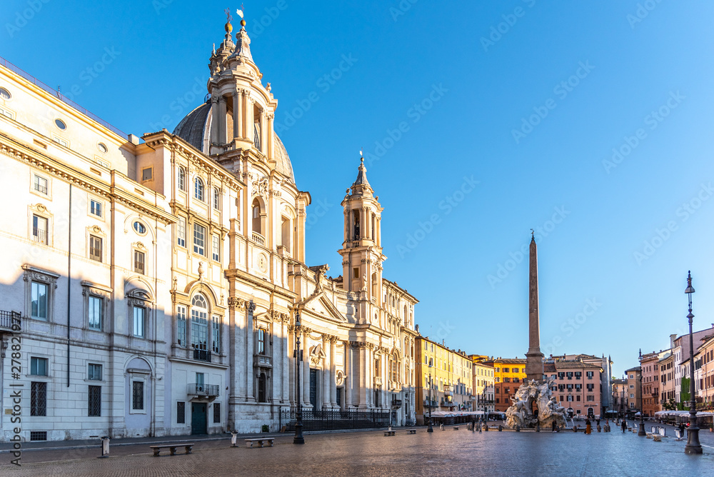 St Agnes Church on on Piazza Navona square, Rome, Italy