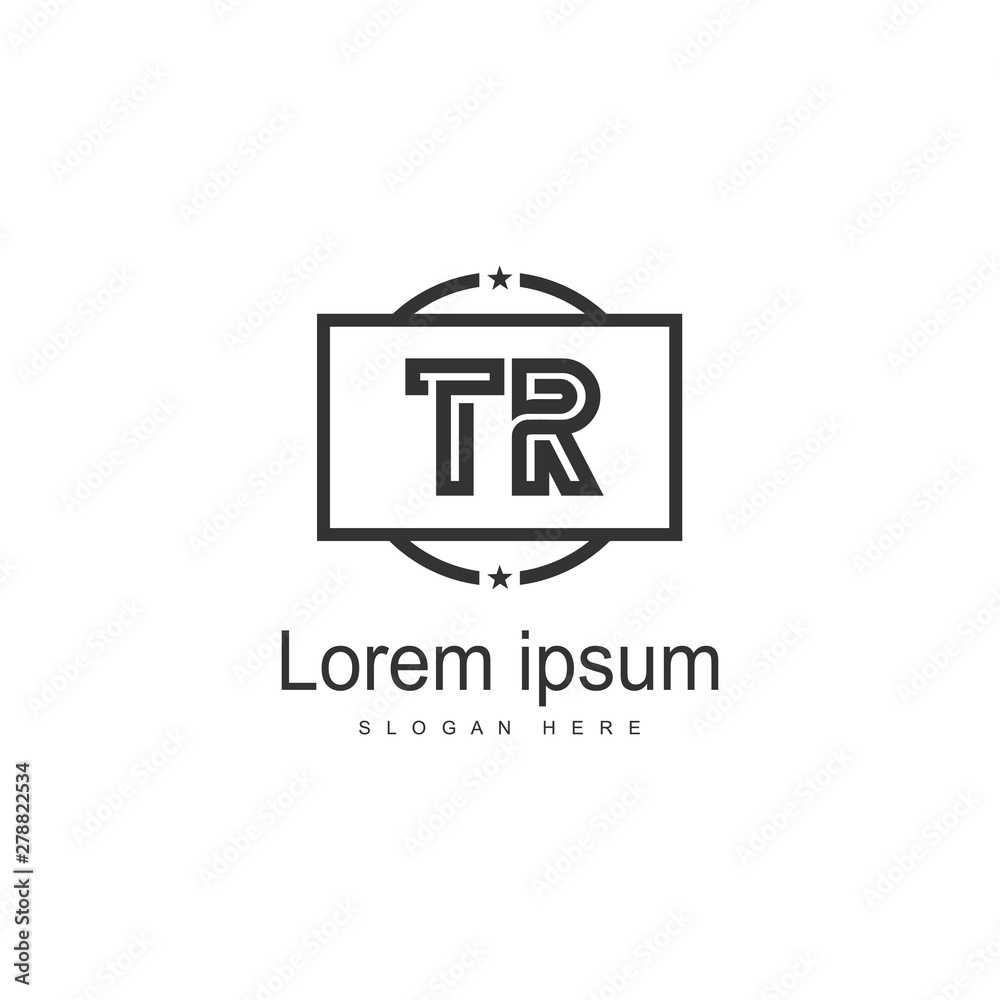 Initial TR logo template with modern frame. Minimalist TR letter logo vector illustration Initial TR logo template with modern frame. Minimalist TR letter logo vector illustration
